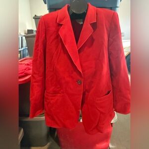 Red Women's Single-Button Blazer Jacket p12